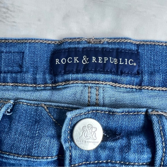 Rock & Republic - Kristy- Blue Bermuda Jean Shorts - SZ: 6 - Picture 5 of 6